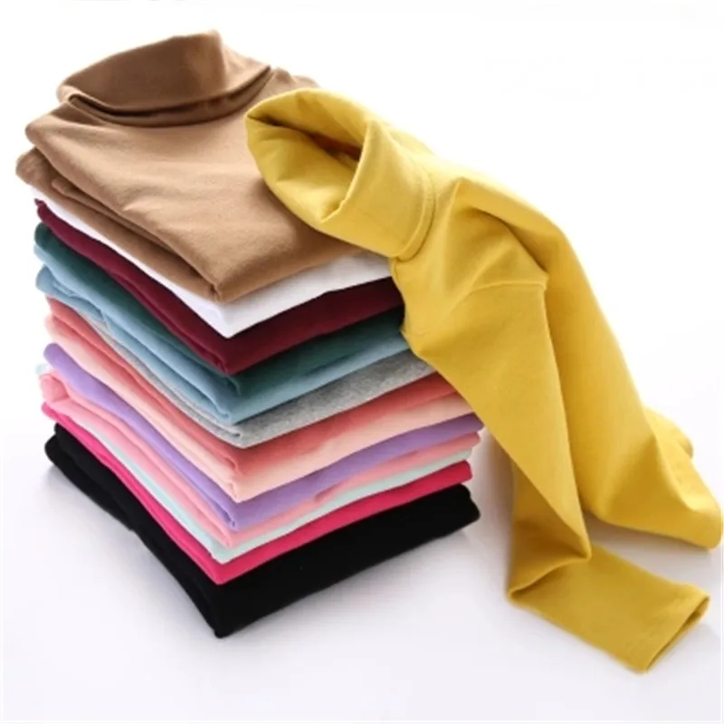 Футболка для девочек детская хлопковая одежда осенне зимние облегающие рубашки