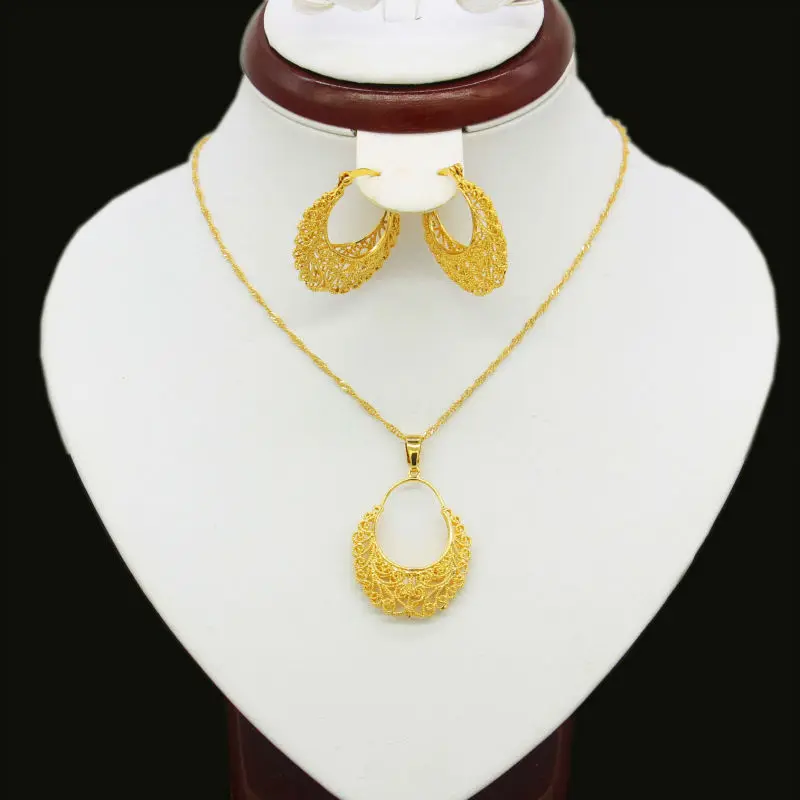 Adixyn новые комплекты эфиопских ювелирных украшений ожерелье/серьги/подвеска