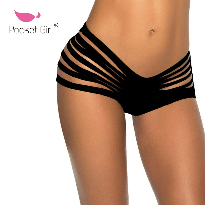 Карман для девочек 2017 Для женщин пикантные ремни полые Плавание Мужские Шорты