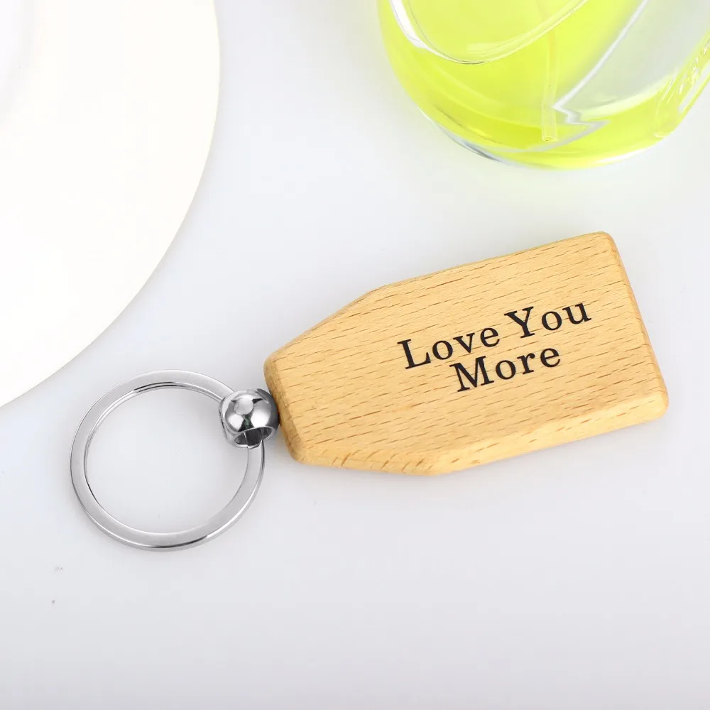 Bespmosp 12 шт./лот элегантный деревянный брелок с надписью Love You More Женский семейный