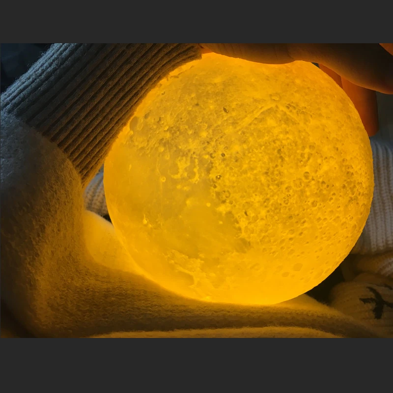 Настольная лампа с 3D рисунком Луны Аккумуляторный светильник сенсорным