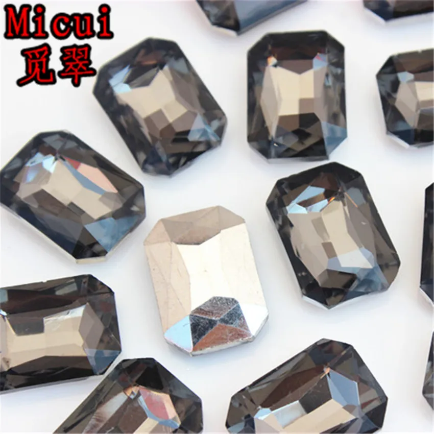 Micui 30PCS 13*18mm Rectangular octagonal Crystal Tip back Rhinestones Glass Crystals For Clothes Jewelry Decorations ZZ146 | Дом и сад