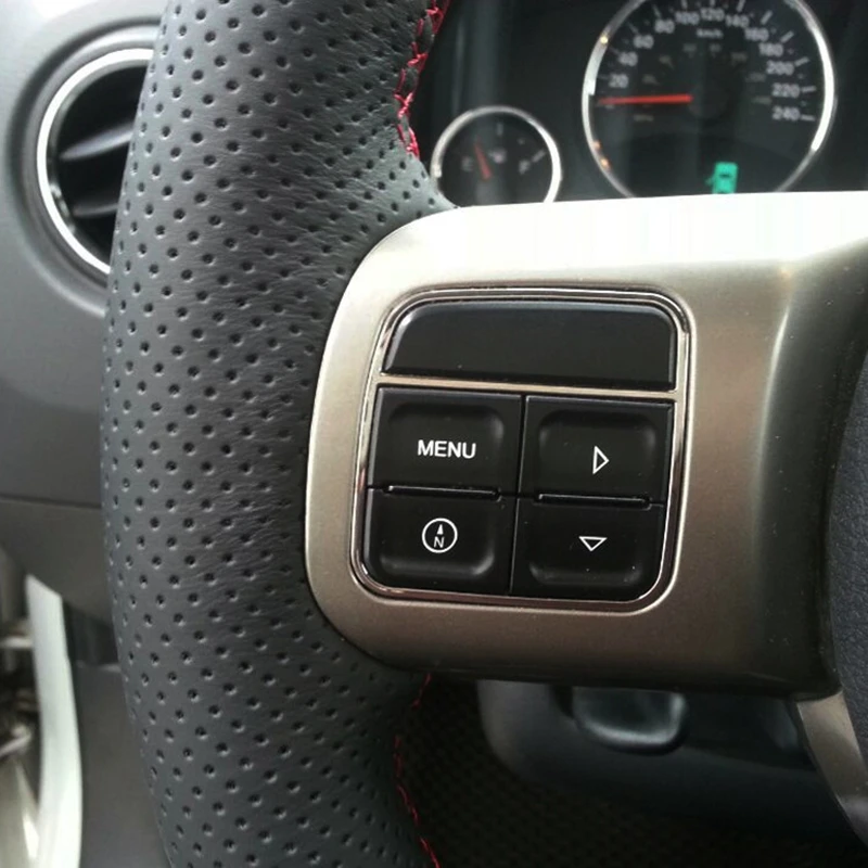 Чехол на руль автомобиля из искусственной кожи для Jeep Compass Grand Cherokee Wrangler Patriot 2012