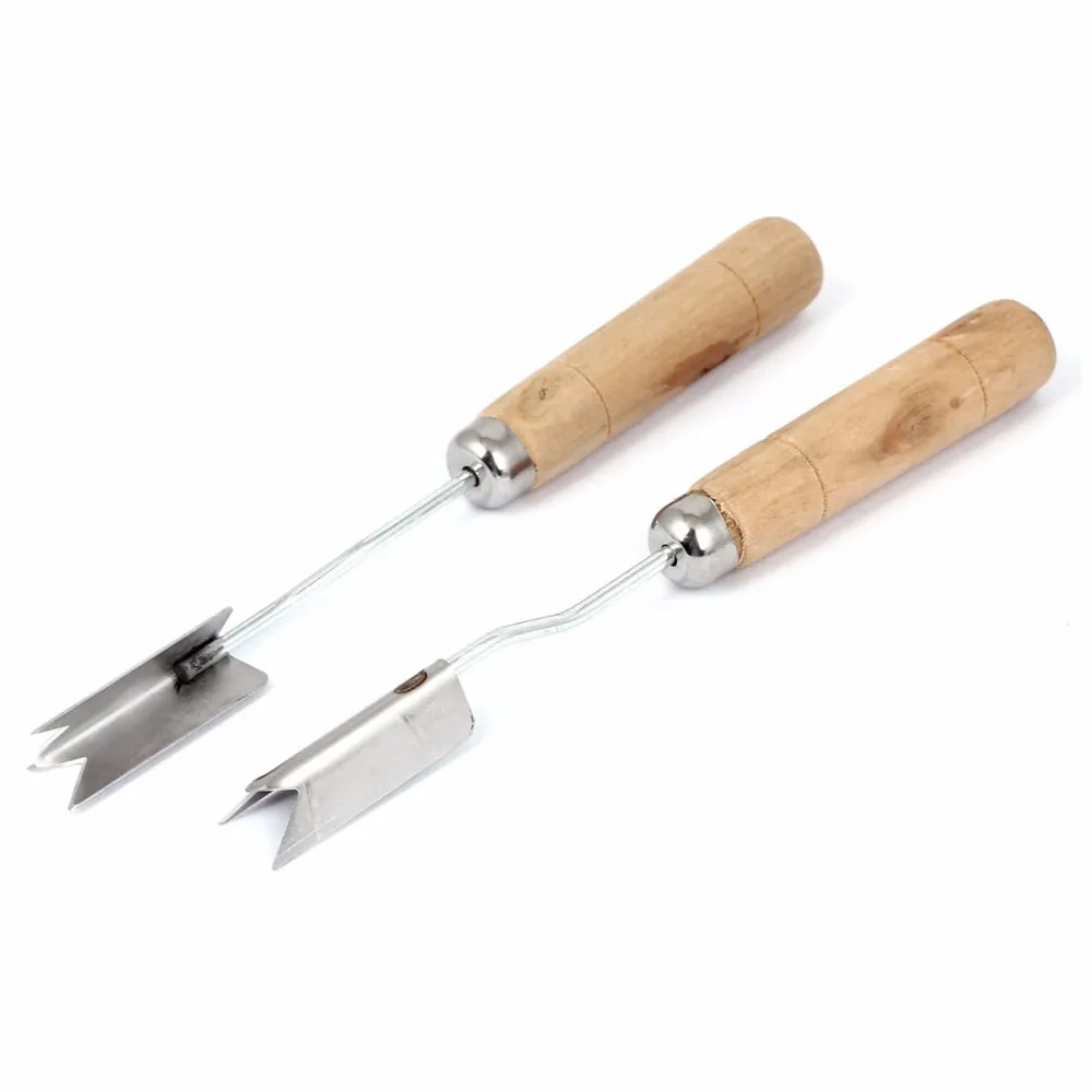 Новые деревянные нескользкие рукоятки с 2 лезвиями ананас нож резак Серебряный