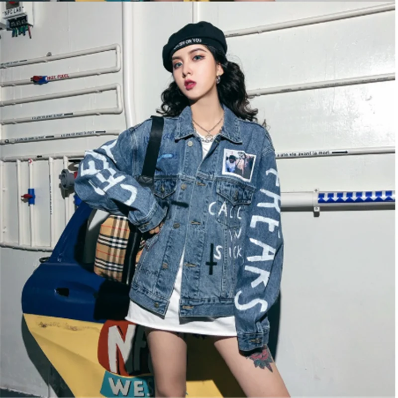 Винтажная синяя Весенняя джинсовая куртка Pactwork женская Свободная Regual модная