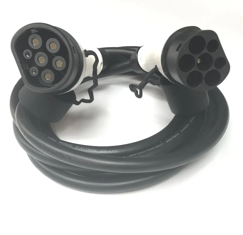 Deligreen 16A Type 2 to Type 2 IEC62196 EV Charging Plug DUOSIDA With 3 Meter TUV/UL cables Mennekes 2 Connector