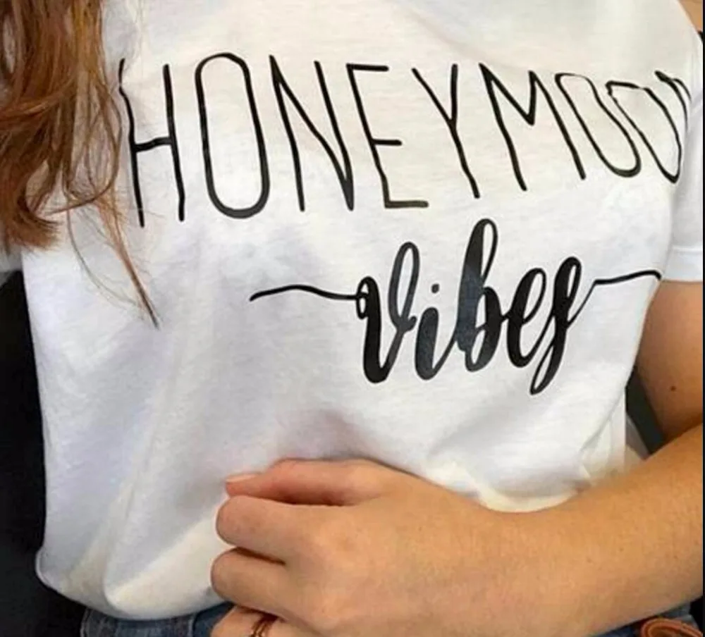 Skuggnas медовый месяц vibes футболка мужа Wifey унисекс для девочек невесты наряды с Tumblr