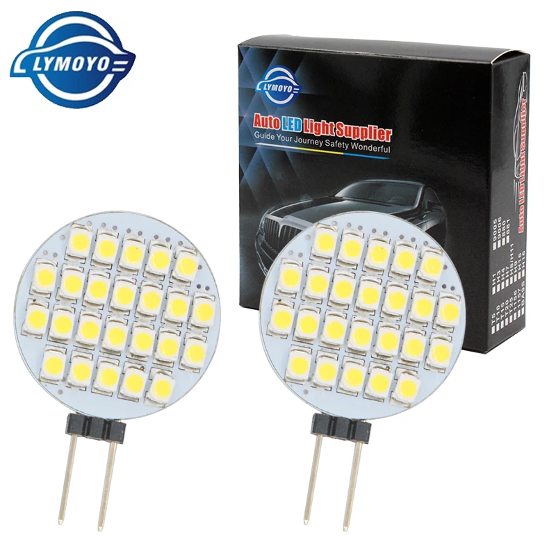 LYMOYO 10 шт./лот DC 12 В G4 24LED круглый Диапазон капот лампа 2835 24SMD свет Кукуруза лампы