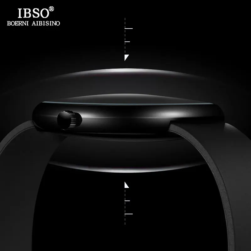 IBSO брендовые Креативные мужские часы с двойной выпуклой конструкцией 2019 черный