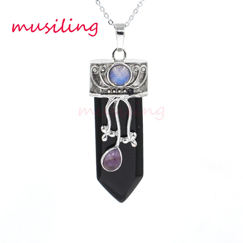 Подвески в форме меча цепочка для ожерелья натуральный камень оникс черный