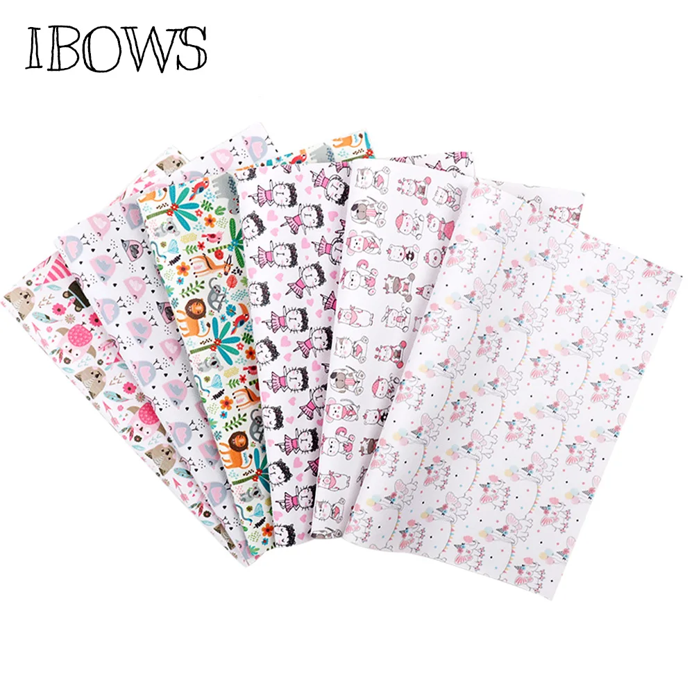 Виниловая Snythetic кожа IBOWS 22*30 см из искусственной кожи с принтом милых животных для