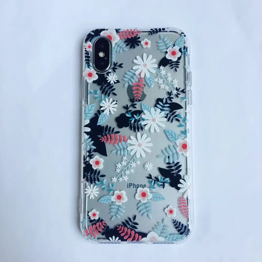 Новый прозрачный мягкий силиконовый чехол с милыми цветами для iphone 8 7 plus iPhone X