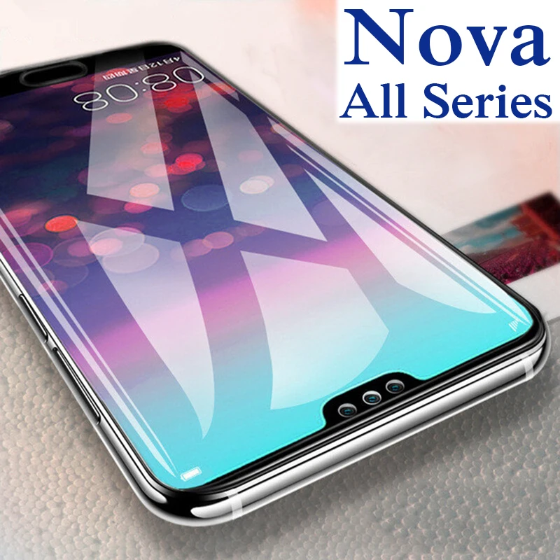 Protective case on the for huawei nova 2i glass cell phone cover 2 3 3i plus screen protector i protect huawai huaweii skin glas |