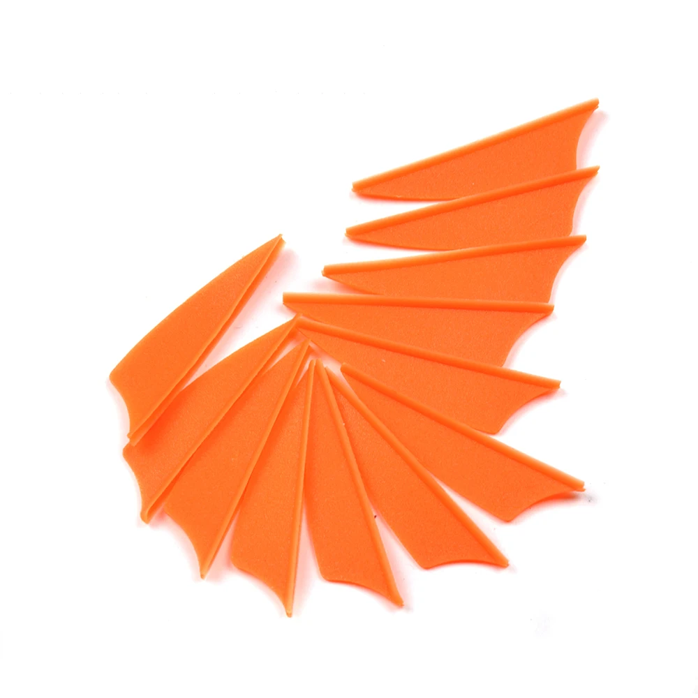 

60pcs Arrow Feather 1.75 Inches Orange Shield Plastic Vans Feather DIY Arrows for Archery Hunting Shooting