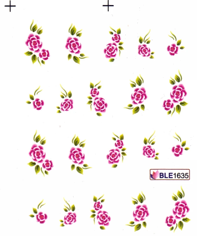 11 упак./лот переводка NAIL ART наклейки на ногти цветок розовый куст в форме тюльпана