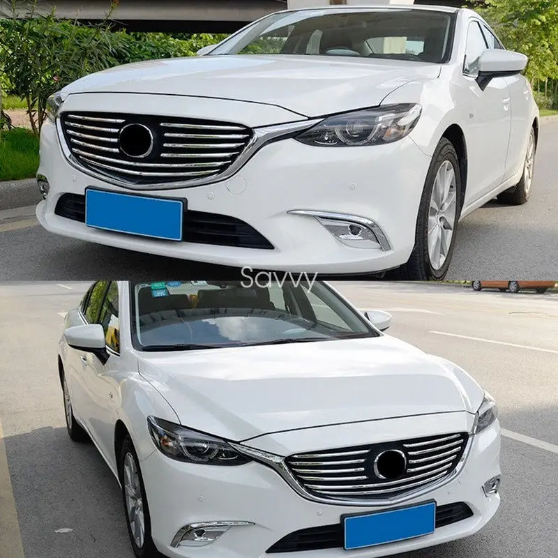 Для Mazda 6 M6 Atenza 2017 Хромированная передняя решетка гриль полоса крышка отделка 10 шт