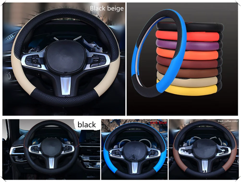 Автозапчасти кожаный чехол для руля 38 см или 15 дюймов Chevrolet Miray Caprice Agile Stingray Aveo5