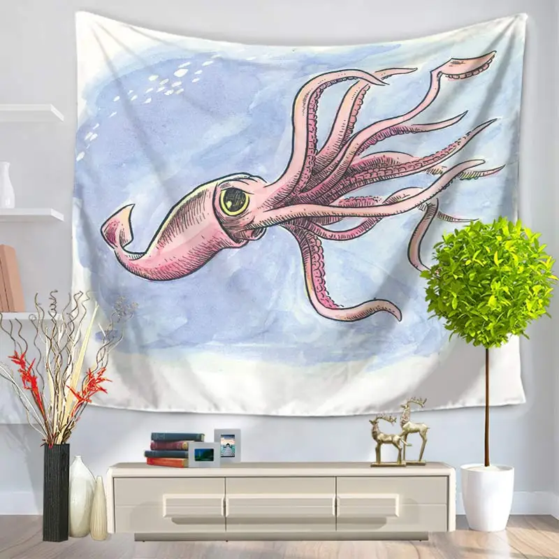 Индийский гобелен с изображением осьминог Настенное подвесное одеяло матрас для