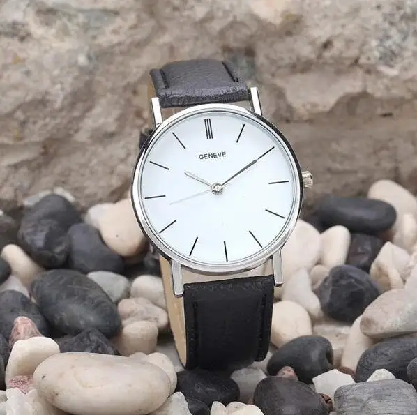 Модные мужские деловые кварцевые часы стильные высококачественные ПУ кожаные