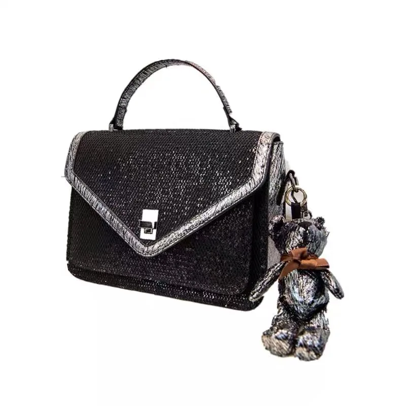 Кошелек hombro de cadena para mujer 2019 кошелек lujo Mujer marcas famosas diseньador bolso mano черный с блестками |