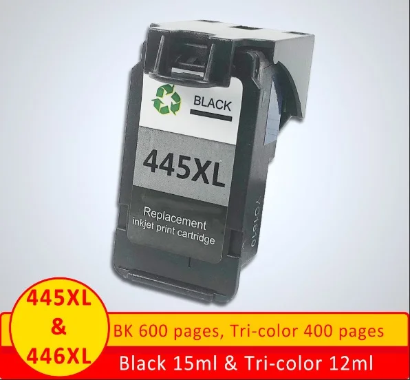 XiangYu 2 шт. PG-445XL PG445 CL-446 XL заправленный картридж Замена для Canon PG 445 для Canon PIXMA MX494 MG2440 MG2540 - Цвет: BK 1PC