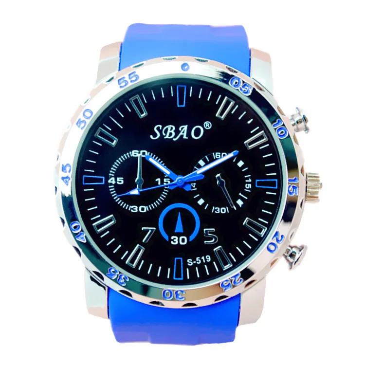 Silicone strap simple style men's fashion and Casual watch quartz movement #s 519|movement sculpture|movement picturemovement detector |