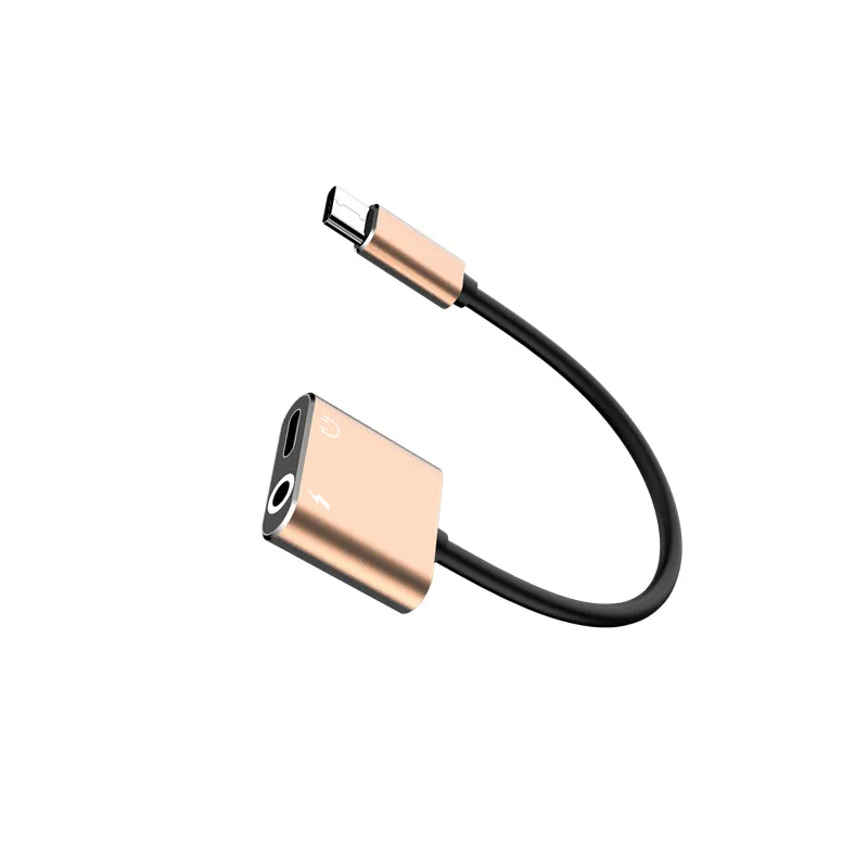 Gold Mi NI USB C к разъему 3,5 type C Кабель-адаптер для huawei P30Pro Xiaomi mi 8 SE usb type C 3,5 мм AUX преобразователь для наушников - Цвет: Gold