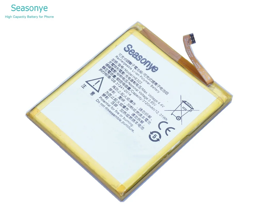 Seasonye 3120 мАч/12.01Wh HE322/он 322 аккумулятор для сотового телефона Nokia HE322 мА/ч.