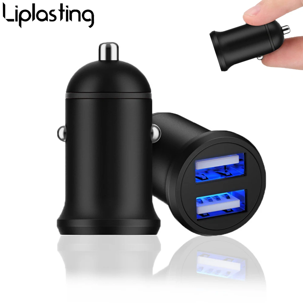 Двойной Переходник USB для зарядки в машине 5 2.4A iPhone Xiaomi 9 Samsung S10 прикуриватель