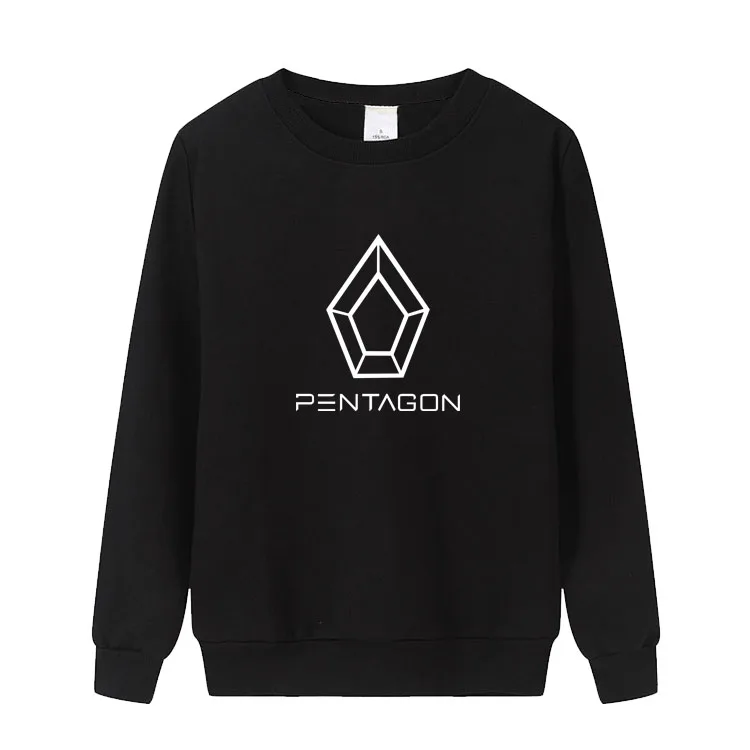 Kpop/пуловер с логотипом Пентагона принтом и круглым вырезом тонкие толстовки