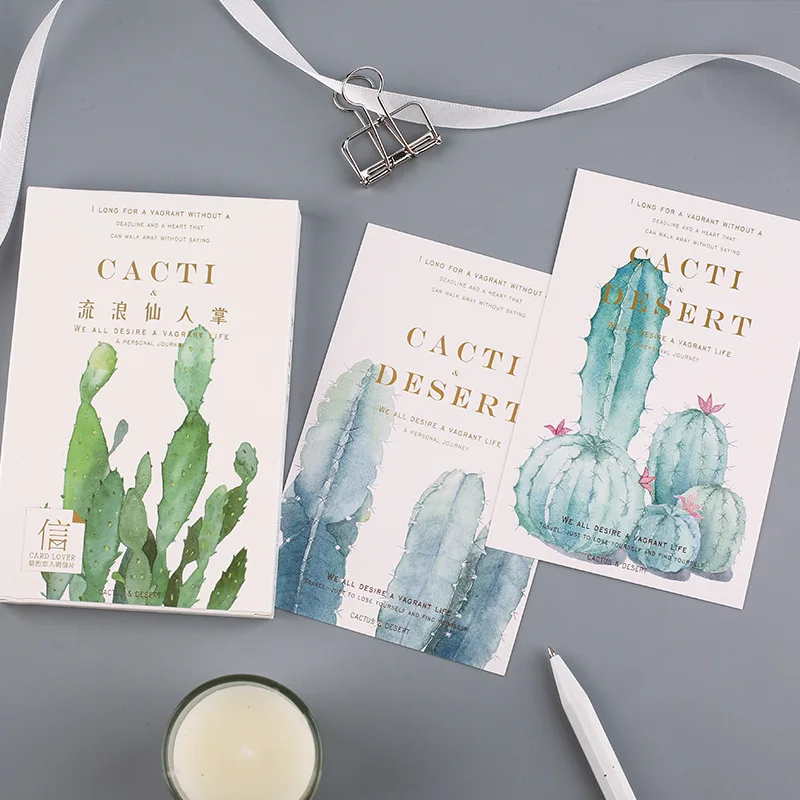

30 Pcs/Set Cartoon Cactus And Desert Postcard /Greeting Card/Message Card/Christmas And New Year Gift