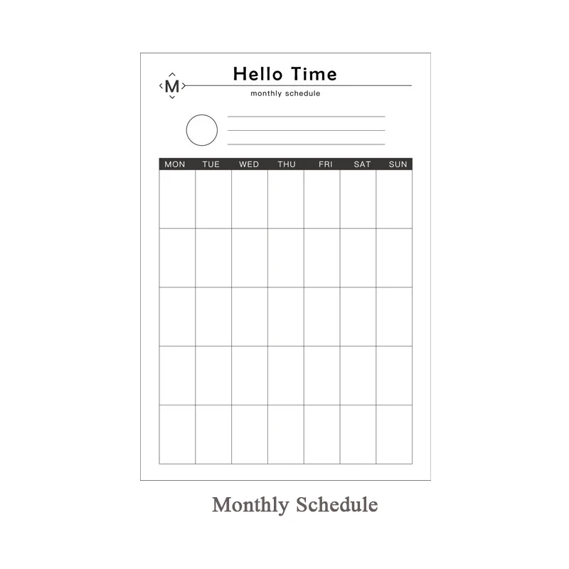 Monthly Schedule EZONE мини-Блокнот записная книжка, чтобы сделать список лексики, ежедневный ежемесячный недельный блокнот для заметок, школьные канцелярские принадлежности - Цвет: Monthly Schedule