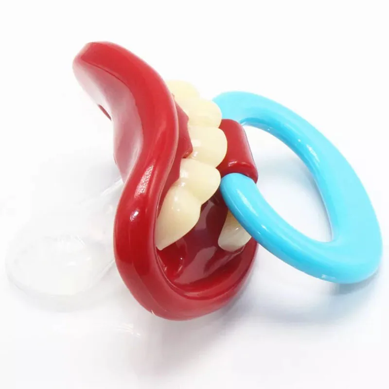 Забавный Бак зубы Соски S силиконовый для пустышки младенцев соска Шутка Шутки