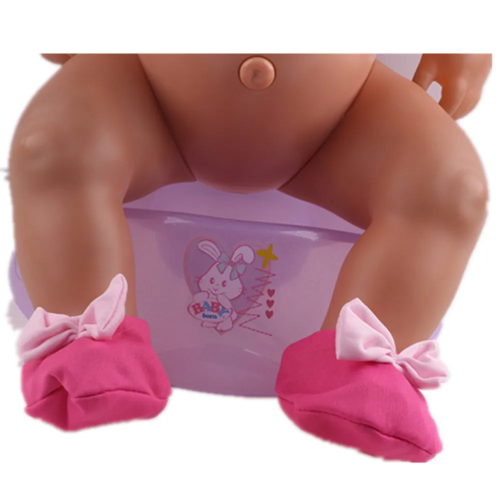 Розовый Bowknot Обувь Куклы Одежда подходит 18 дюймов American Girl 43 см Baby Born zapf дети лучший