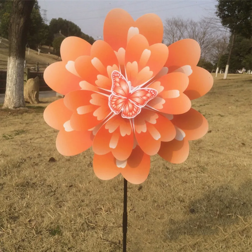 

Butterfly Windmill Peony Flower Colourful Wind Spinner Home Garden Decor