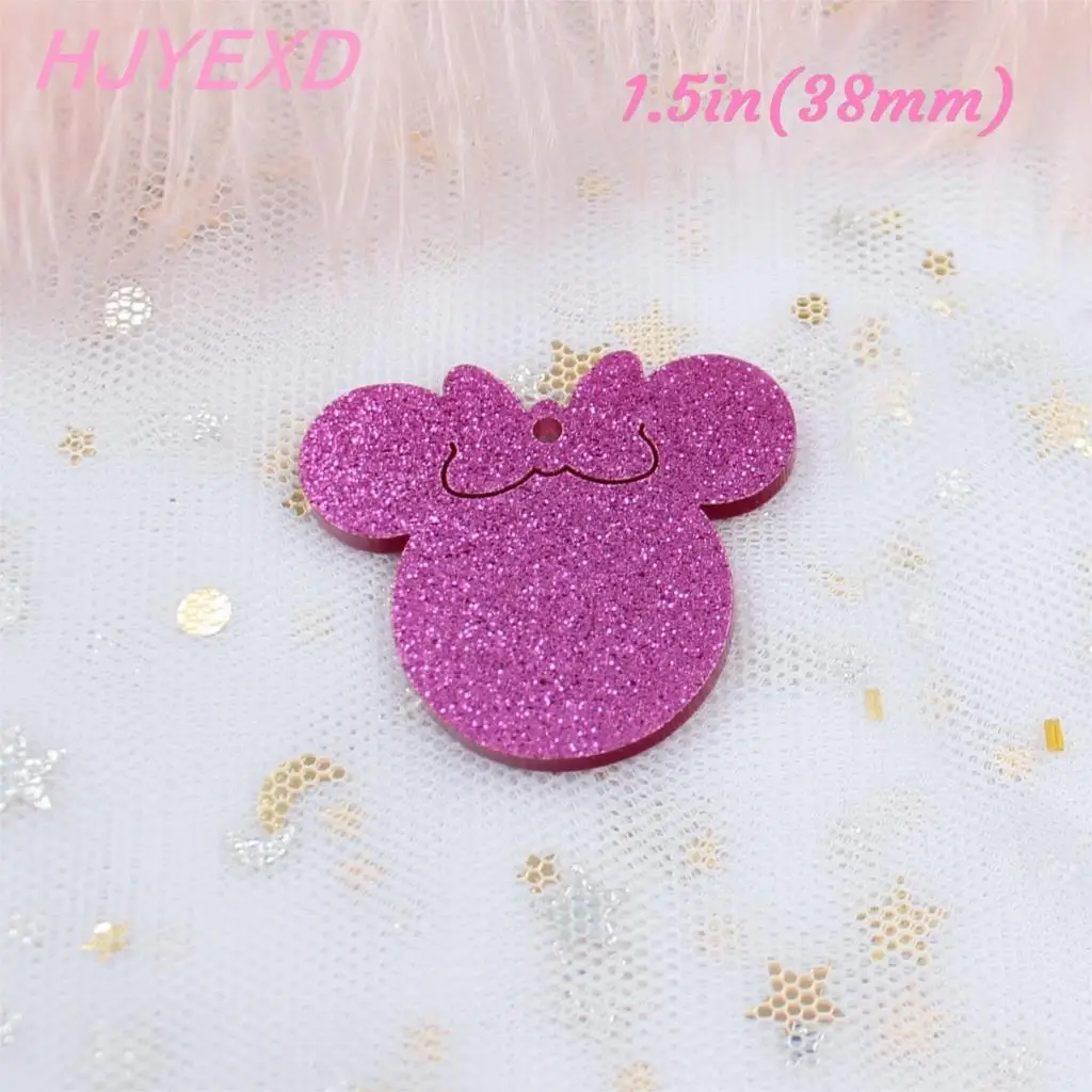 (5pcs)38mm /50mm Hot Pink Glitter Female Mouse Earrings Key Chains Party DIY Gifts Laser Cutout 1.5/2.0 inches -AC1572 | Украшения и