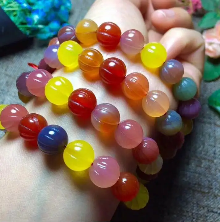 

Natural Colorful Tourmaline Crystal Beads Woman ONE Bracelet AAA 8.5-9.5 mm