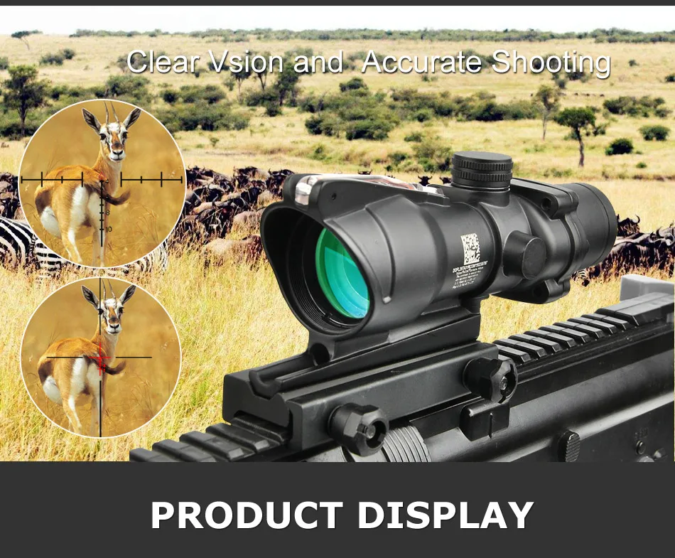 Trijicon ACOG 4X32 оптика из настоящего Волокна Красная точка с подсветкой шеврон стекло травленая сетка тактический оптический прицел охотничий прицел