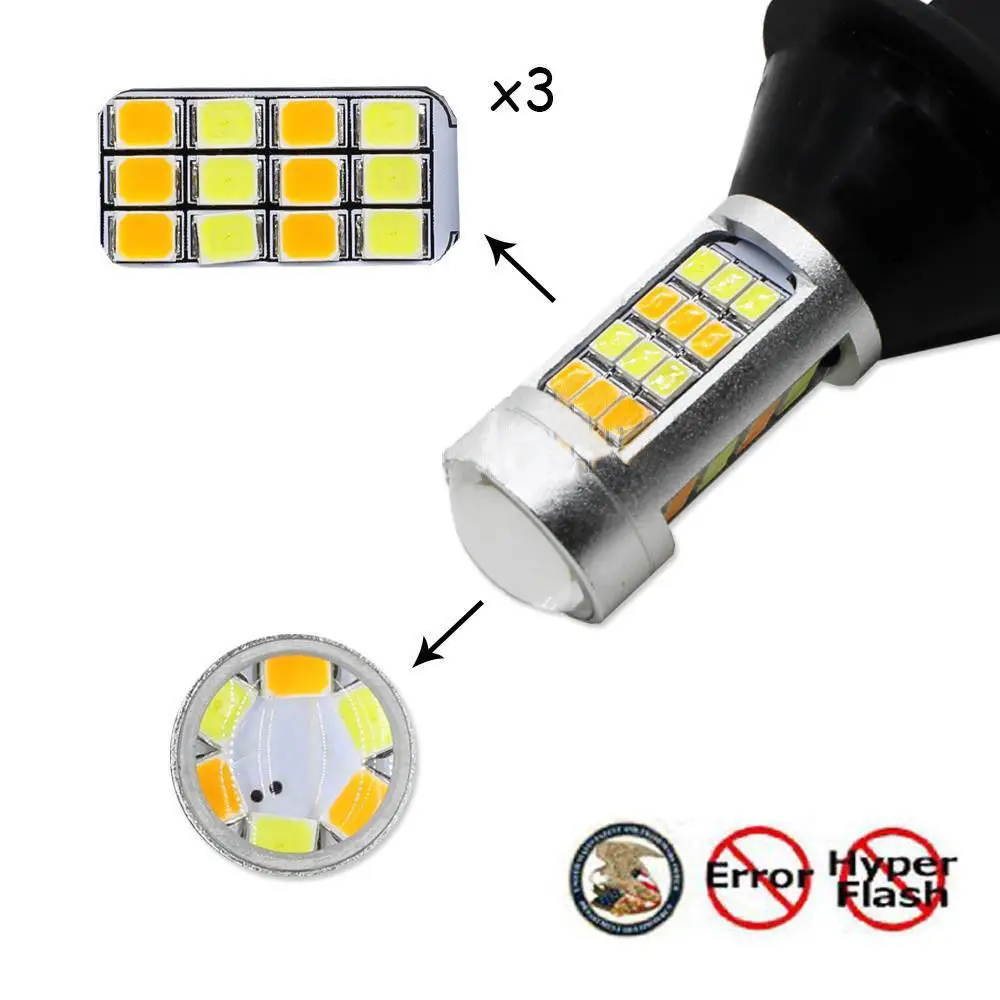 Бесплатная доставка 2X 1156 BA15S 2835 42SMD P21W S25 Белый/янтарный 30 Вт светодиодные фонари