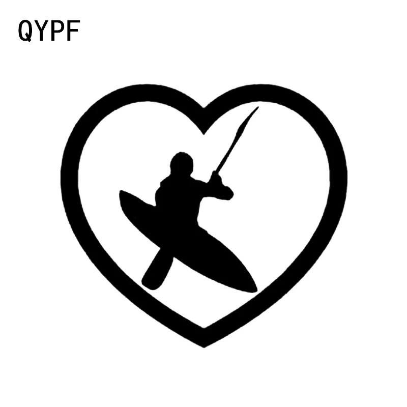 Интересный виниловый стикер QYPF 11 8*10 8 см в форме сердца для каноэ и реки|Наклейки