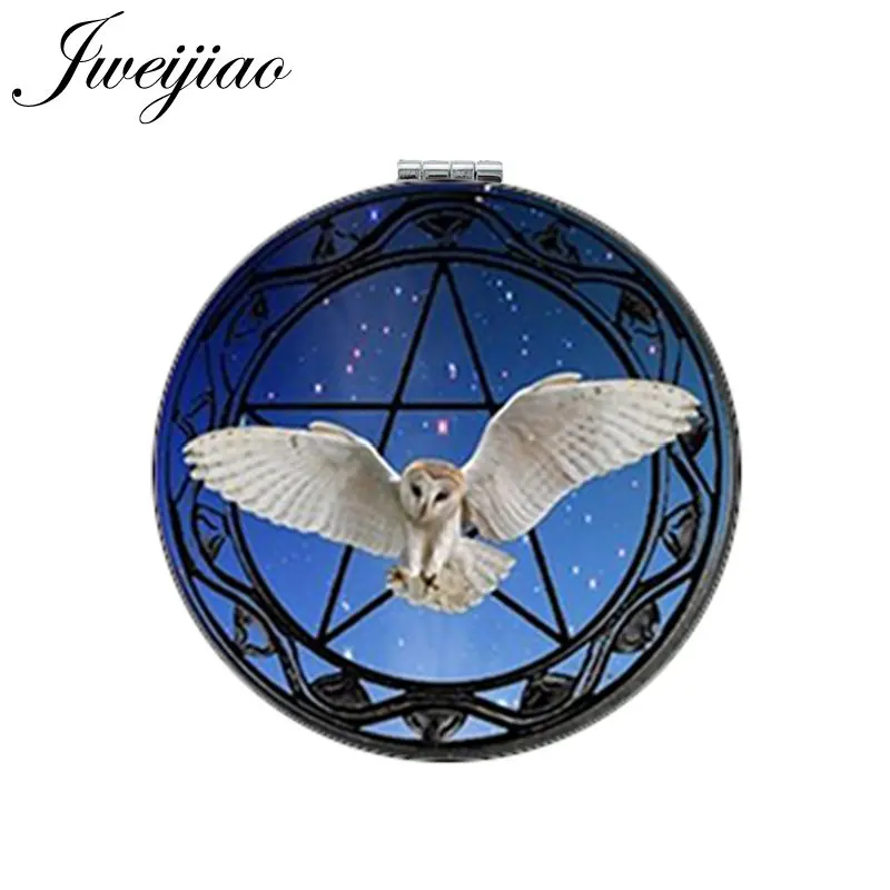 JWEIJIAO Moive Birds школьное круглое карманное зеркало из искусственной кожи мини
