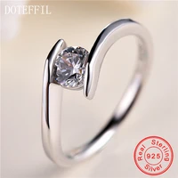 simple jewelry ring princess cut 5ct aaaaa zircon cz 925 sterling silver engagement wedding band ring for women