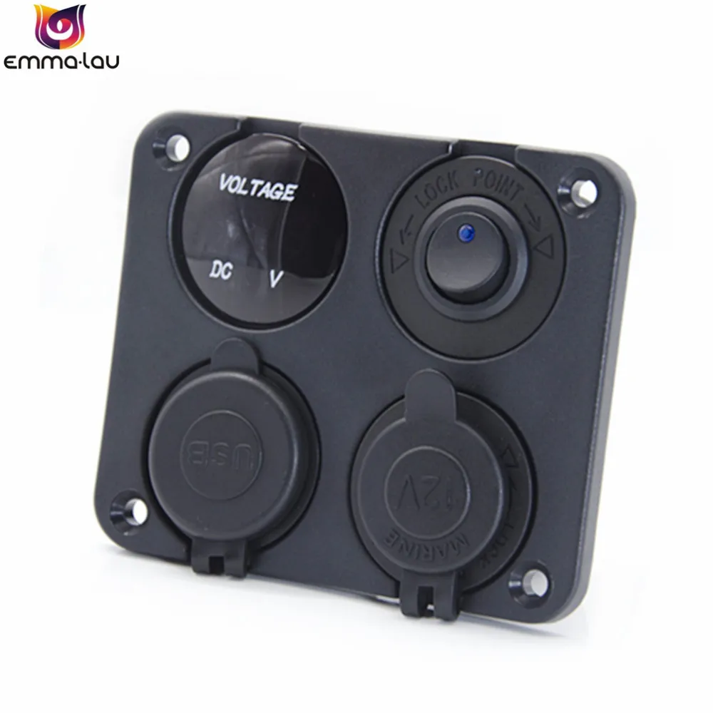 4 функциональный автомобильный вольтметр со светодиодной панелью зарядное