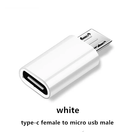Type C женский микро USB Мужской Android телефон USB кабель адаптер зарядное устройство Sycn Otg конвертер для samsung Xiaomi 9 Mi6 Mi5 - Цвет: Белый