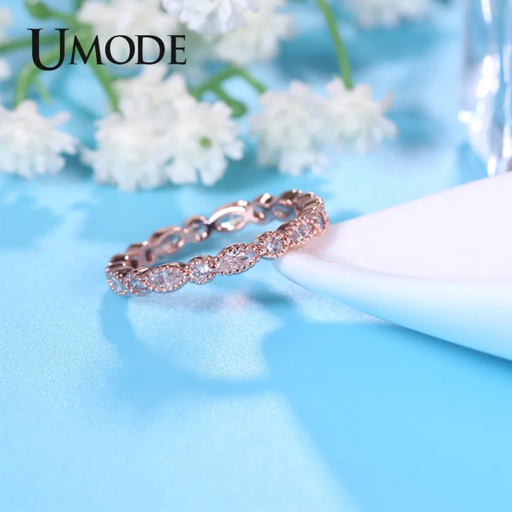 UMODE обручальные кольца для женщин ранние обещания женское розовое золото цвет