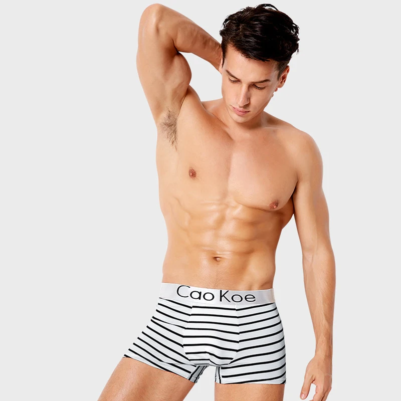 Мужское нижнее белье модные хлопковые боксеры в полоску | Мужская одежда