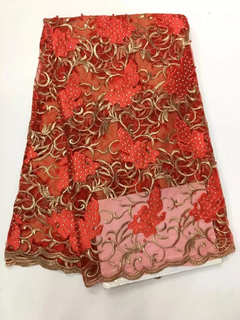 100% of the 2017 high quality tulle Nigeria Swiss yarn polishing water soluble lace embroidery voile fabric and beaded | Дом и сад