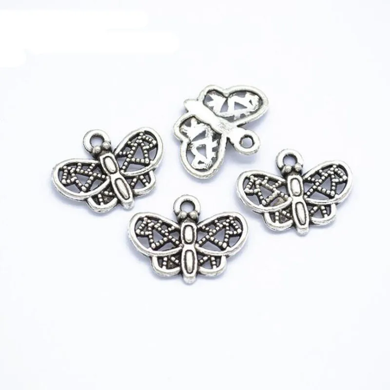 

50pcs 18x14mm Antique Bronze /Antique Silver Butterfly Charms Pendants