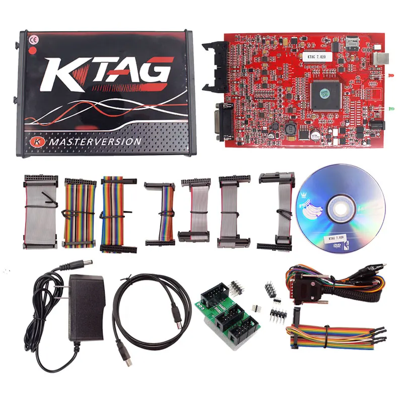 DHL бесплатно Ktag V7.020 K тег 7 020 К 7020 интернет версия + KESS V2 V5.017 Kess 5 017 v2 5017 красный PCB ECU