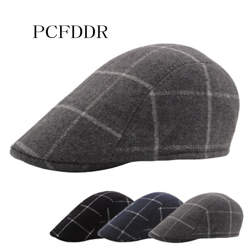 

PCFDDR, клетчатая шапочка с язычком, Классический ретро клетчатый Молодежный берет в европейском и американском стиле